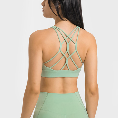 Multi-strand Cross Straps Sports Bra Womens High Elastic Yoga Bra