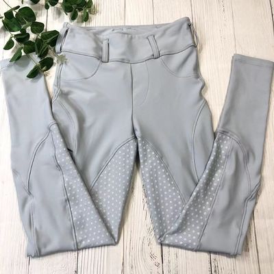 Silver Gray Breeches Women Horse Riding Tights 280gsm Custom Logo