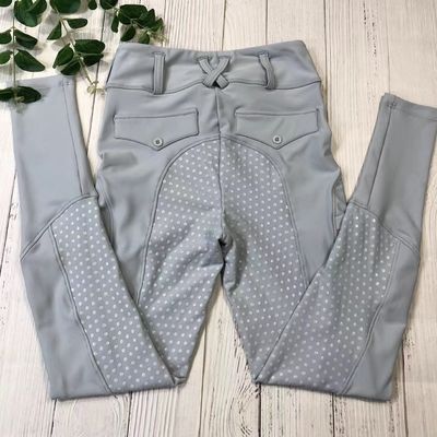 Silver Gray Breeches Women Horse Riding Tights 280gsm Custom Logo