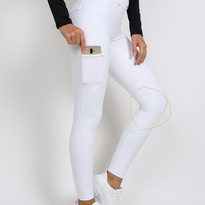 White Full Grip Competition Pantalon Equitation Horse Riding Pants Tight Waist Belt
